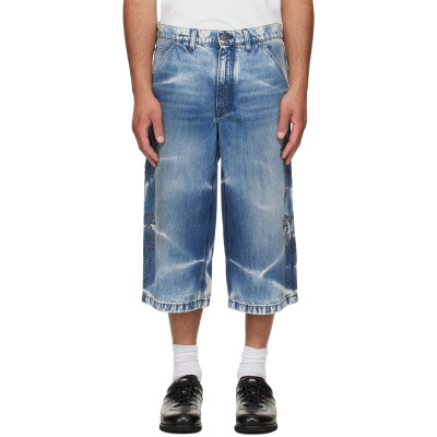 COÛT DE LA LIBERTÉ — COÛT DE LA LIBERTÉ Blue Grayson Cripsy Denim Palm Devils Painter Shorts