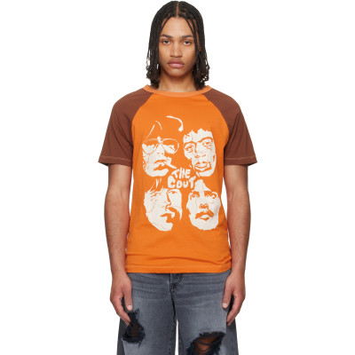 COÛT DE LA LIBERTÉ — COÛT DE LA LIBERTÉ Orange Ty Cout Raglan Colorblock Print T-shirt