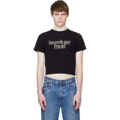 Carne Bollente — Carne Bollente Black 'Sounds Gay, I'm In Baby!' T-shirt