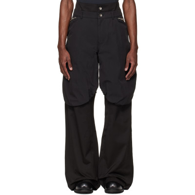 FFFPOSTALSERVICE — FFFPOSTALSERVICE Black Bolsu Double Layered Trousers