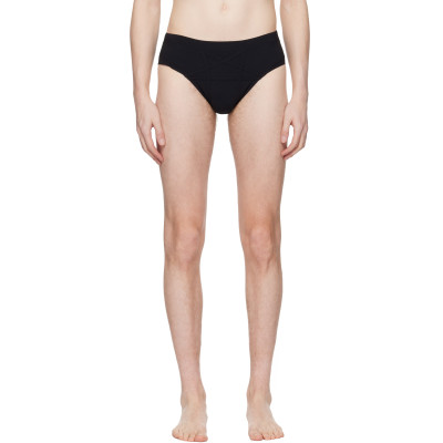 Rick Owens Black Temple Penta Swim Briefs