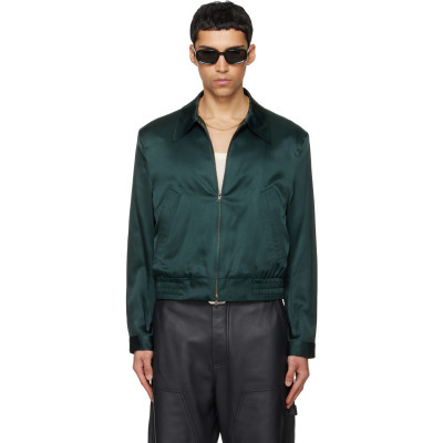 TONYWACK — TONYWACK Green Silk Cotton Swing Jacket