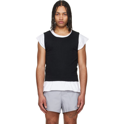 LII — LII Black & White Tank-Layer T-shirt