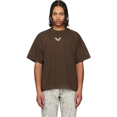 ALEXANDER DIGENOVA — ALEXANDER DIGENOVA Brown Logo Inside Out T-shirt