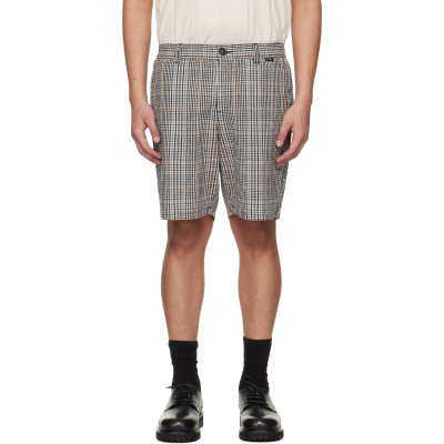 Barbour Off-White & Black Fife Checked Shorts