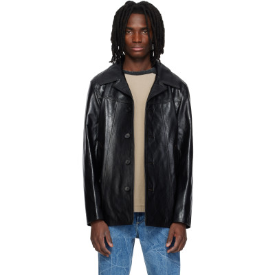 MMIC — MMIC Black Boulevard Leather Coat