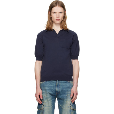 Silas — Silas Navy Knit Polo