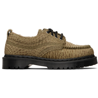 Dr. Martens Khaki Lowell Hair-On Leather Moc Toe Derbys