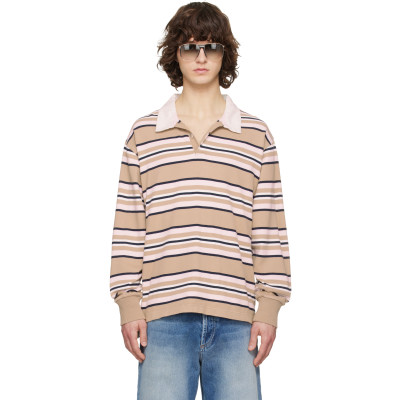 Sanderlak — Sanderlak Tan & Pink Rugby Polo