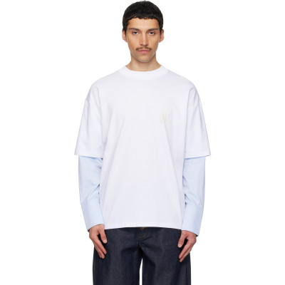 EGONlab — EGONlab White Sculpted Cotton Shirt T-shirt