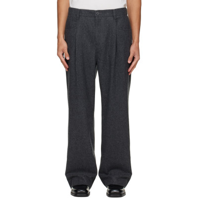 Solid Homme — Solid Homme Gray Melton Trousers