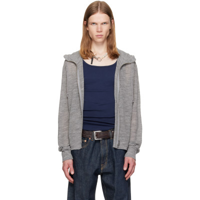 TONYWACK — TONYWACK Gray Light Wool Zip Hoodie
