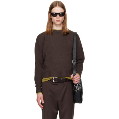 TONYWACK — TONYWACK Brown Wool & Silk Layered Sweater