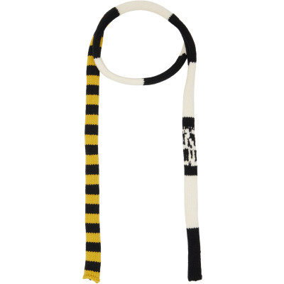 Stefan Cooke — Stefan Cooke Black & Yellow Stripe Knit Scarf