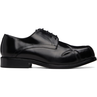Stefan Cooke — Stefan Cooke Black Slashed Square Toe Derbys