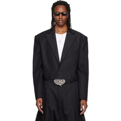 LU'U DAN — LU'U DAN Black Slashed Blazer