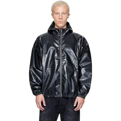 ALEXANDER DIGENOVA — ALEXANDER DIGENOVA Black Coated Windbreaker Jacket