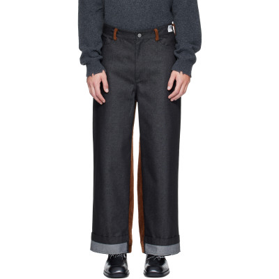 RE;CODE — RE;CODE Black & Brown Corduroy-Mixed Denim Jeans