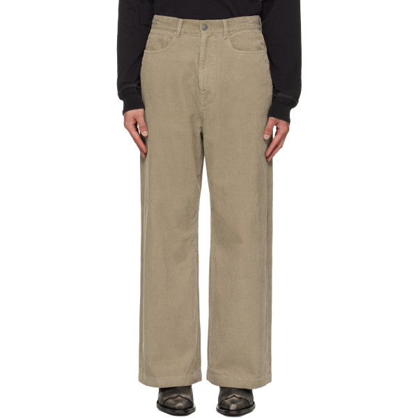 TONYWACK — Beige Washed Corduroy Wide-Leg Trousers