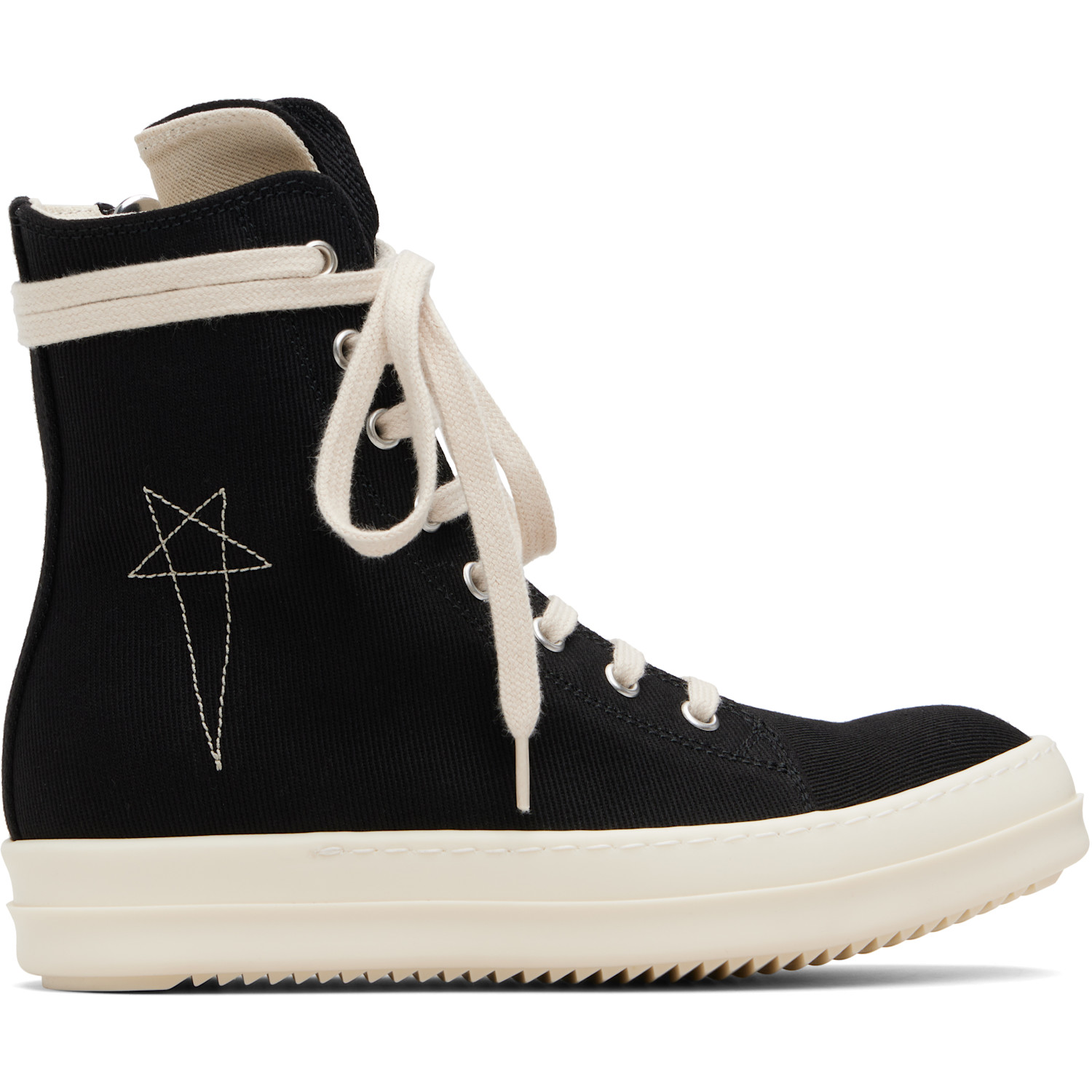 Rick Owens DRKSHDW pentagram-embroidery high-top sneakers | Smart