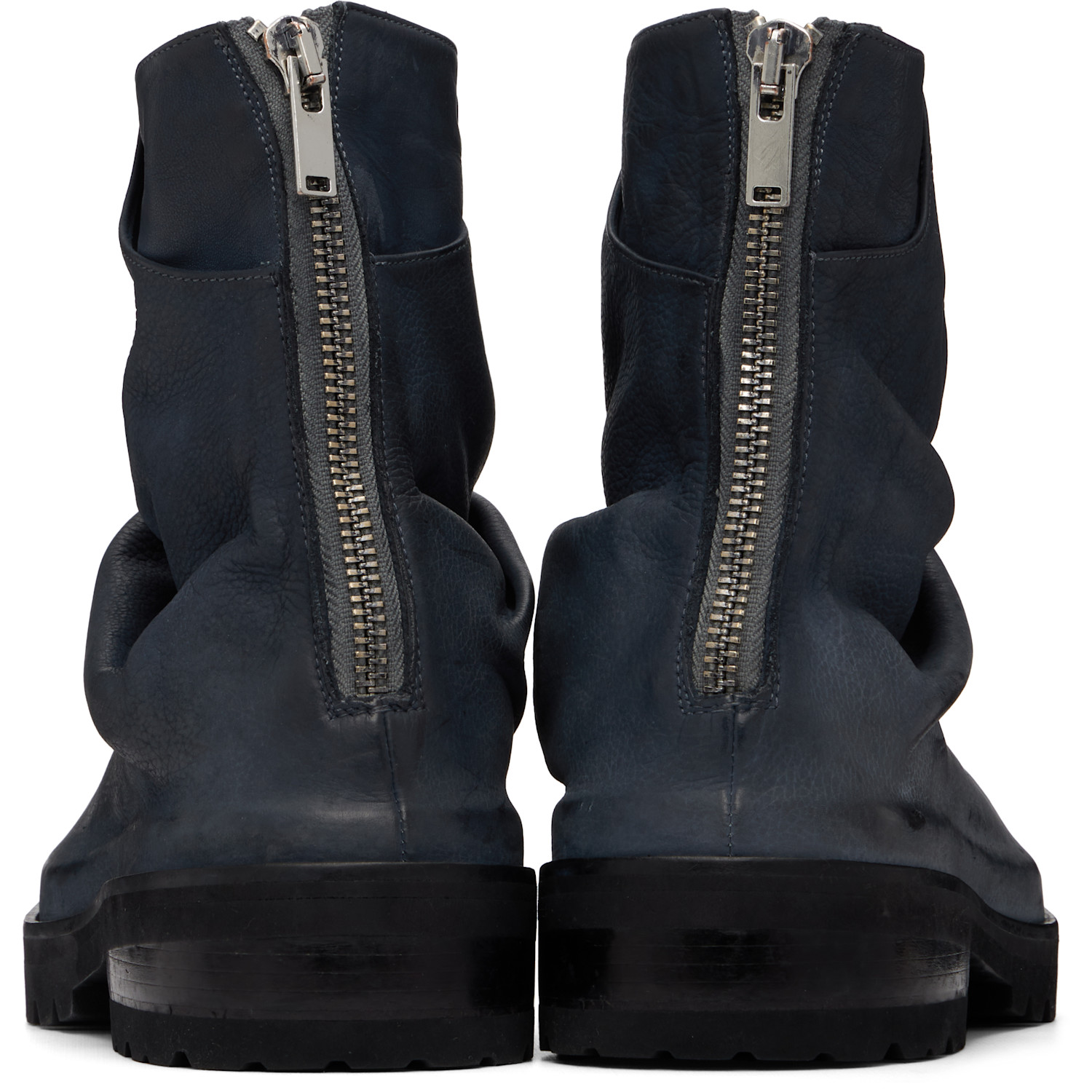 424 Marathon Leather & Lycra Zipped Boots | Smart Closet