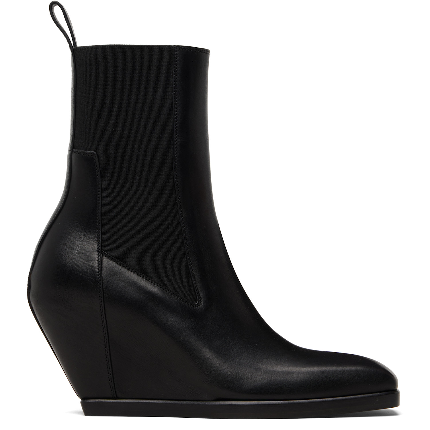 Rick Owens Black Temple Wedge Heeled Sliver Chelsea Boots | Smart
