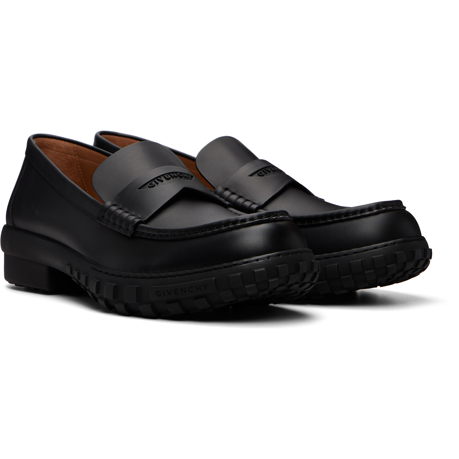 Givenchy terra Black Loafers With Logo And Chunky Platform In
