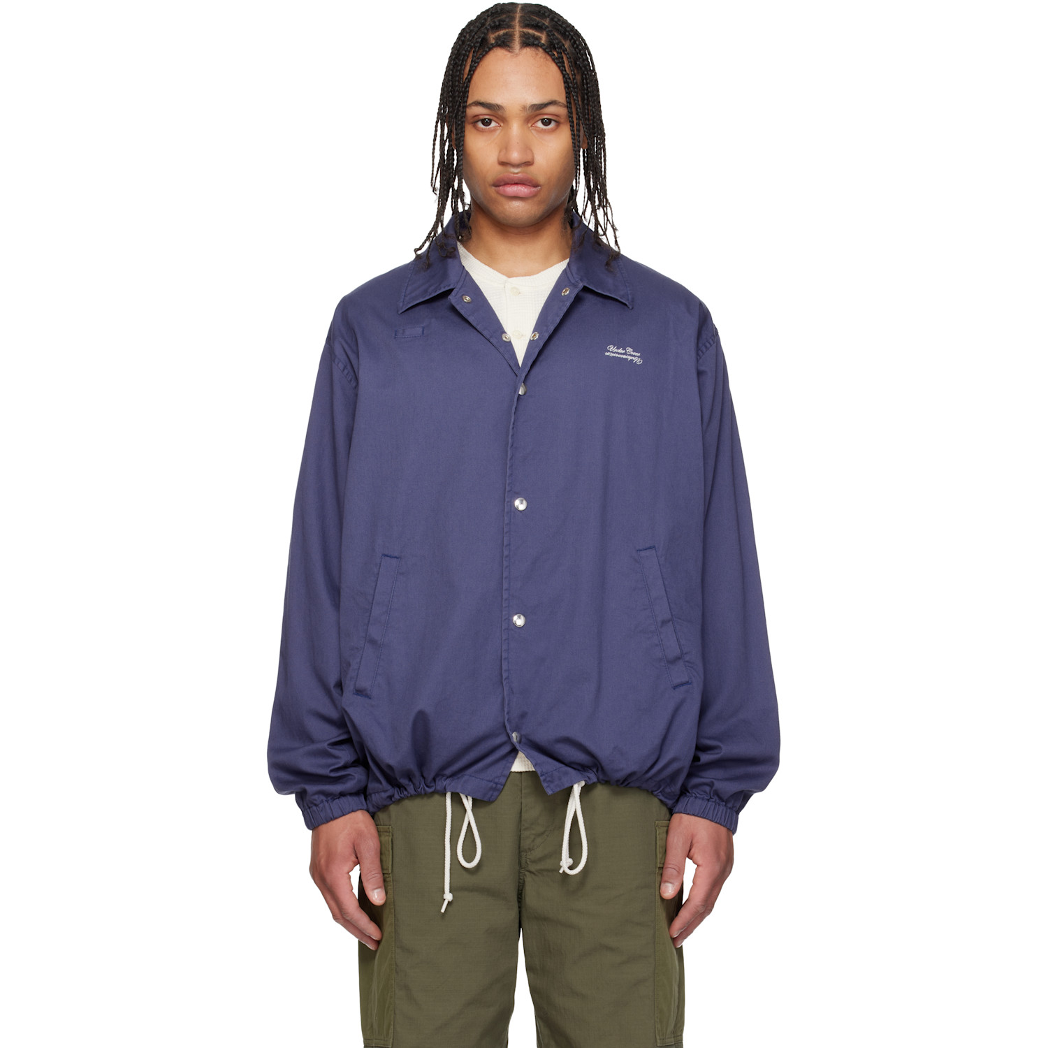 希少 01ss UNDERCOVER CHINA SHIRTS JACKET UNDERCOVER x Neon Genesis Evangelion Embroidered Shell Track