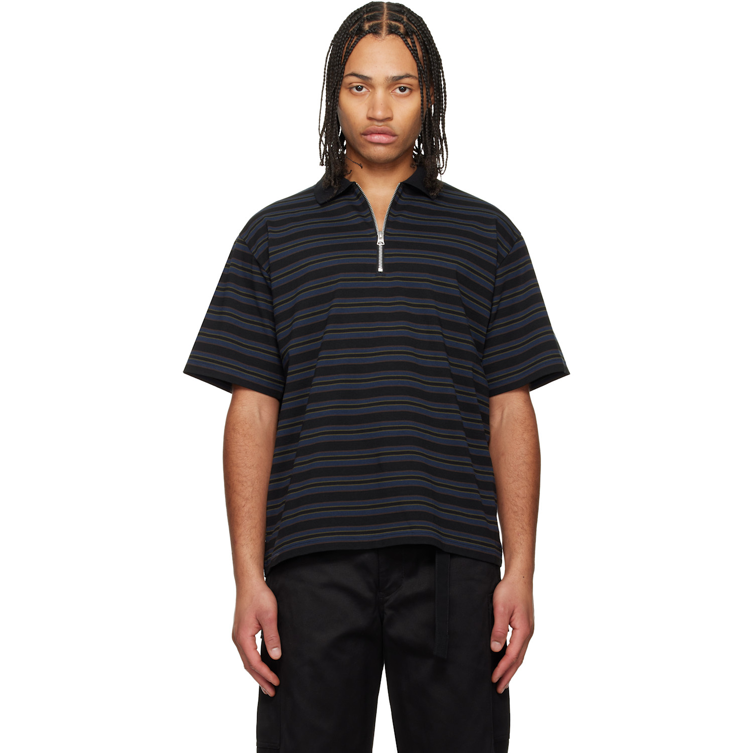 SACAI Men's x Eric Haze Striped Short-Sleeve Striped Shirt | Smart