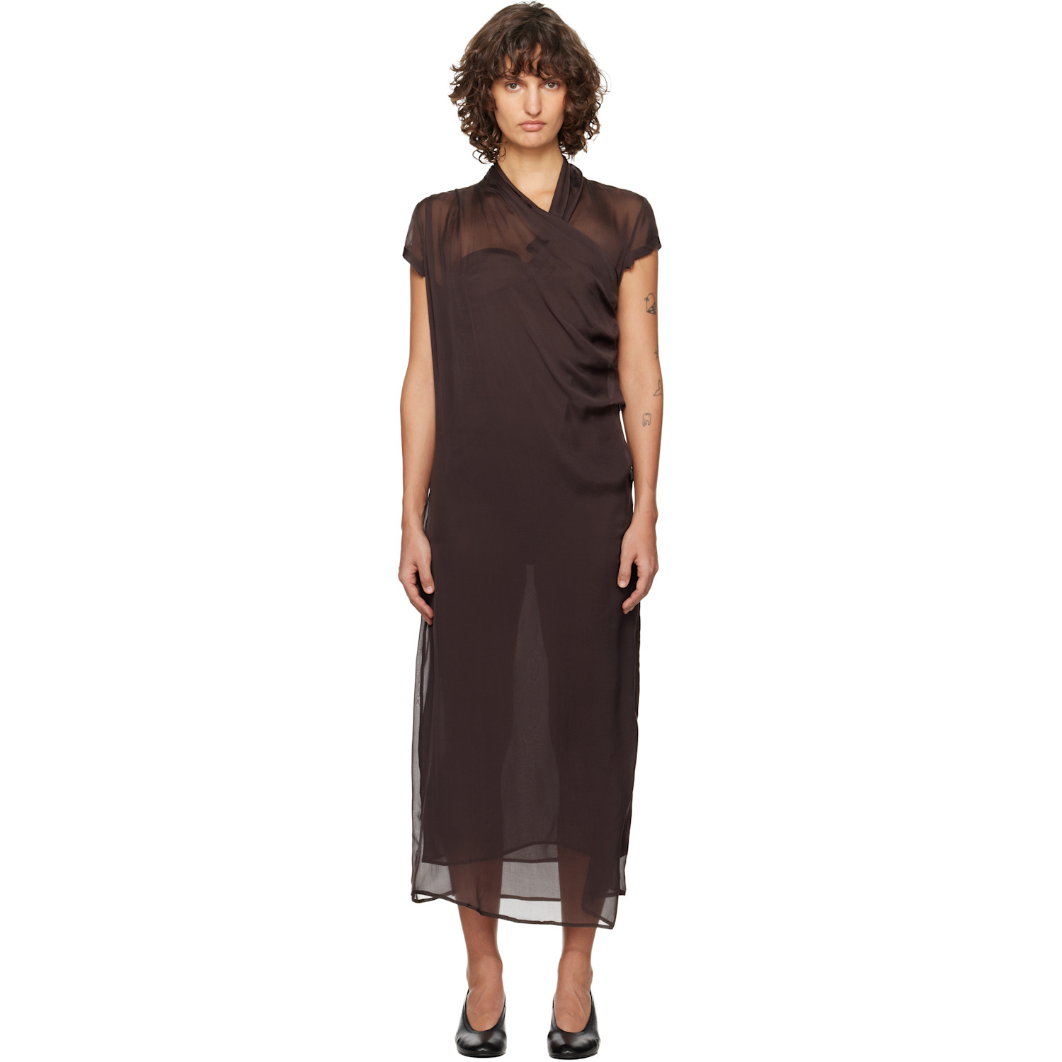 Paloma Wool Sora Asymmetric Two Piece Dress in Orange/black