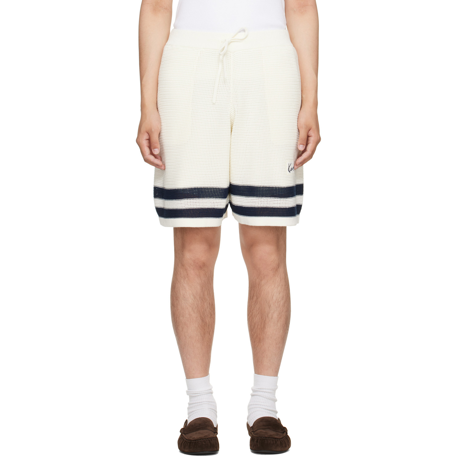 Kenzo: Off-White Kenzo Paris Mesh Shorts | SSENSE