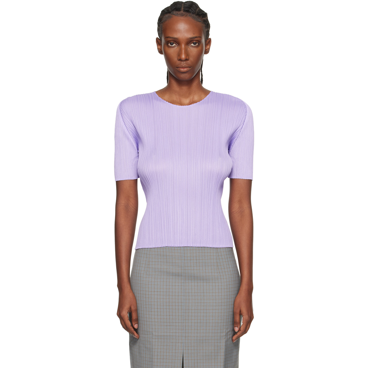 Pleats Please Issey Miyake plissé V-neck kaftan top | Smart Closet