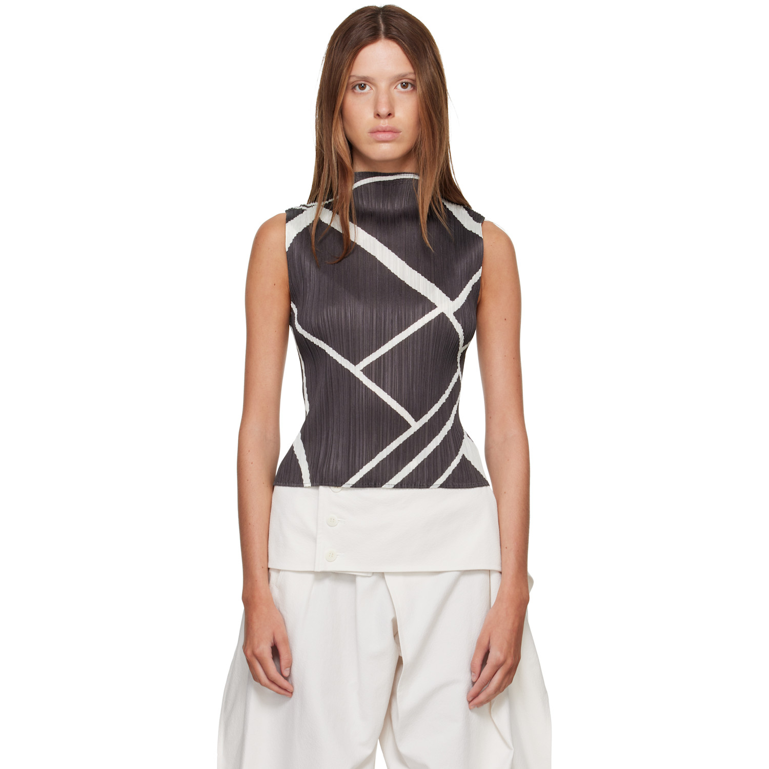 Pleats Please Issey Miyake pleated hooded crop top | Smart Closet