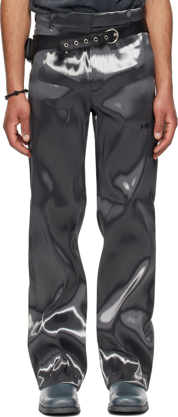 Gray Liquid Metal Trousers