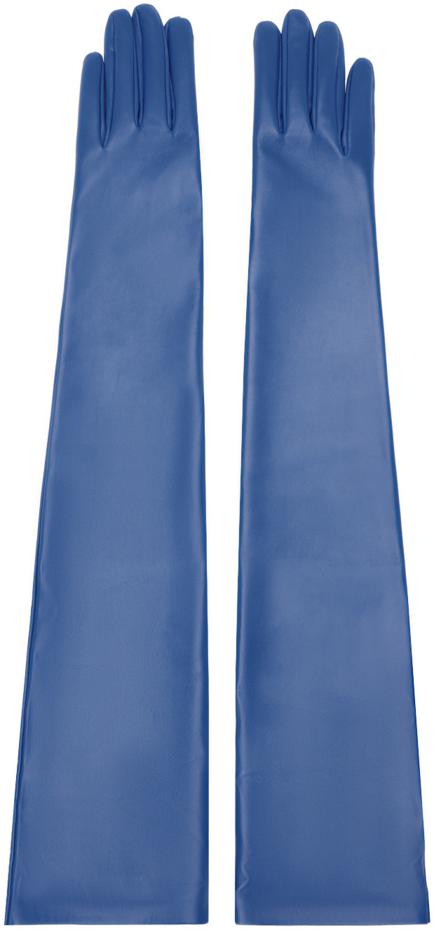 THE ROW Blue Simon Gloves