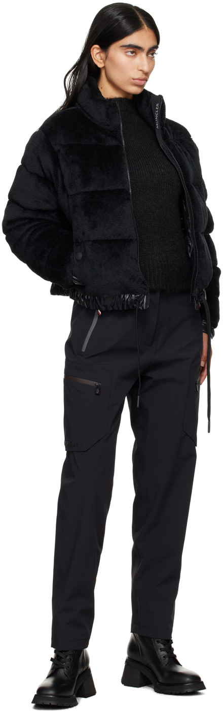 Moncler Grenoble: Black Ayse Faux-Fur Down Jacket | SSENSE