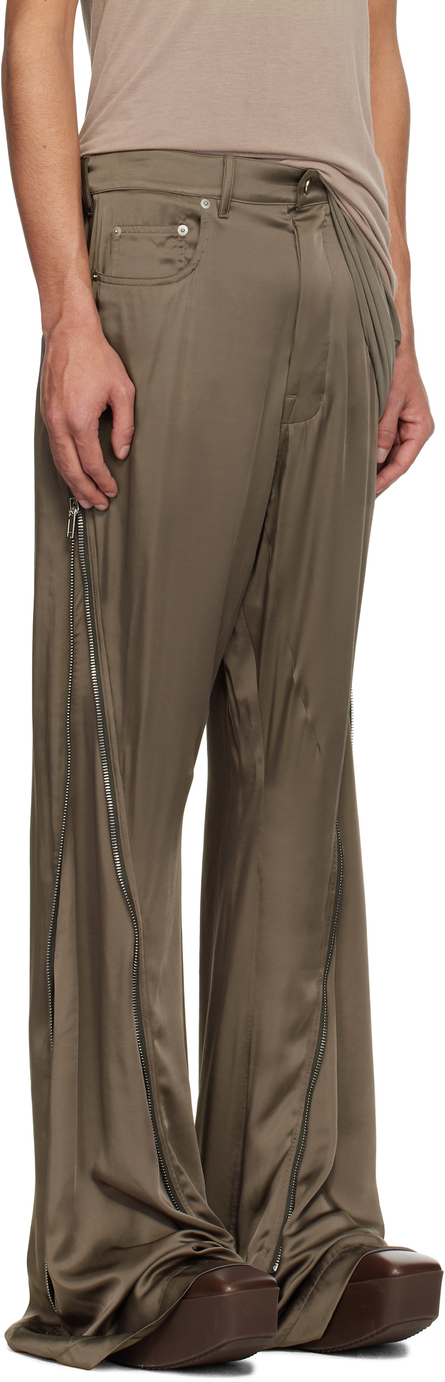 Rick Owens: Gray Hollywood Bolan Banana Trousers | SSENSE
