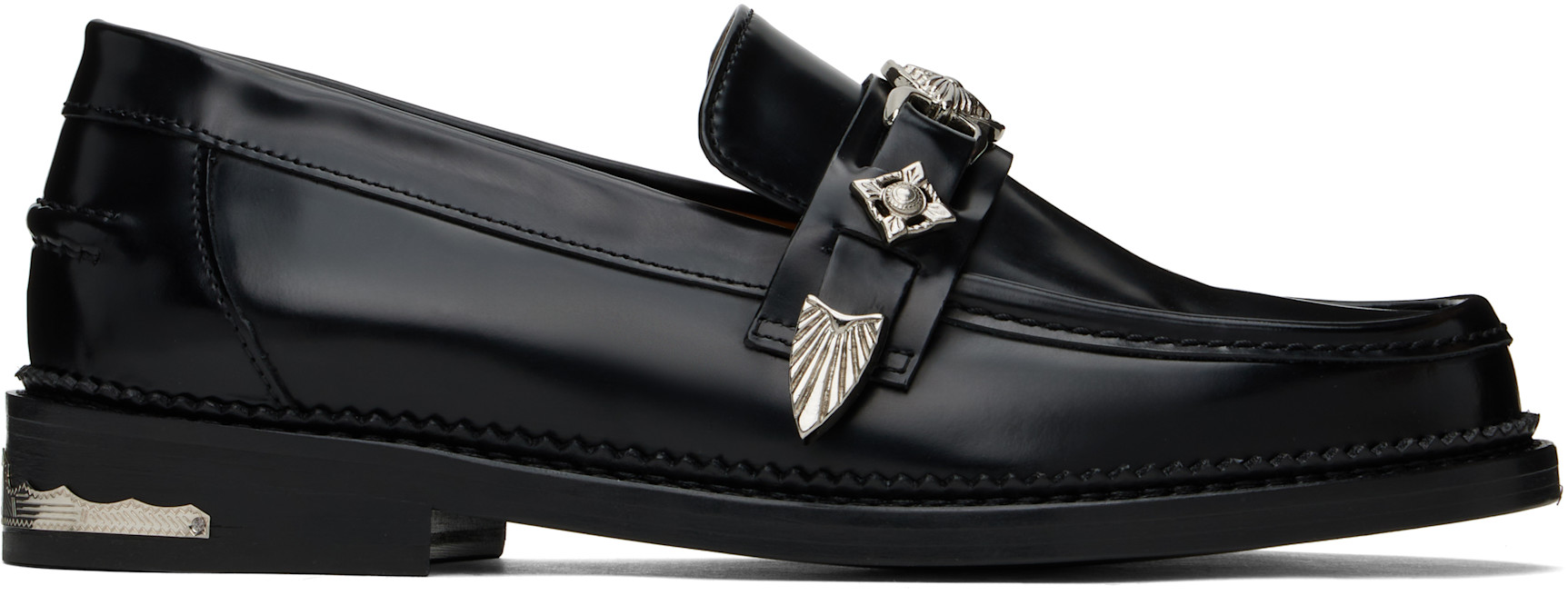 TOGA VIRILIS TOGA ARCHIVES ローファー サイズ41 Toga Virilis: Black Metal Loafers | SSENSE