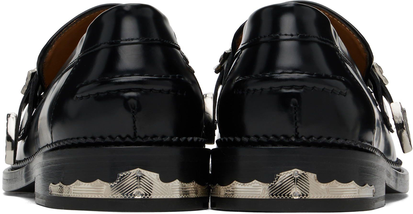 TOGA Virilis Black　43 Toga Virilis: Black Metal Loafers | SSENSE
