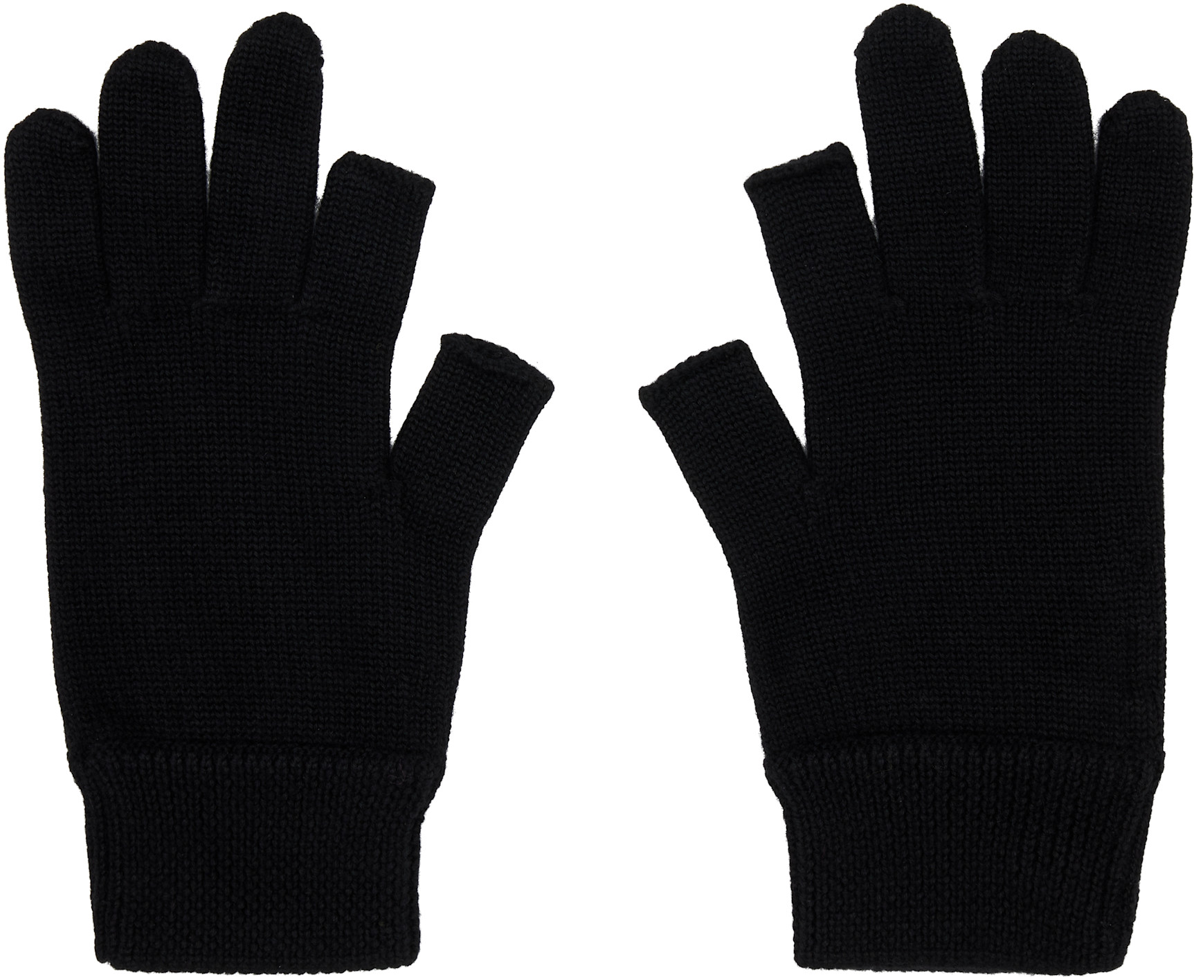 Rick Owens: Black Concordians Touchscreen Gloves | SSENSE