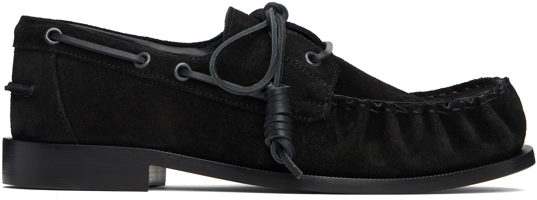 DRIES VAN NOTEN “BOAT SHOES” size43 Dries Van Noten: Black Suede Boat Shoes | SSENSE Canada