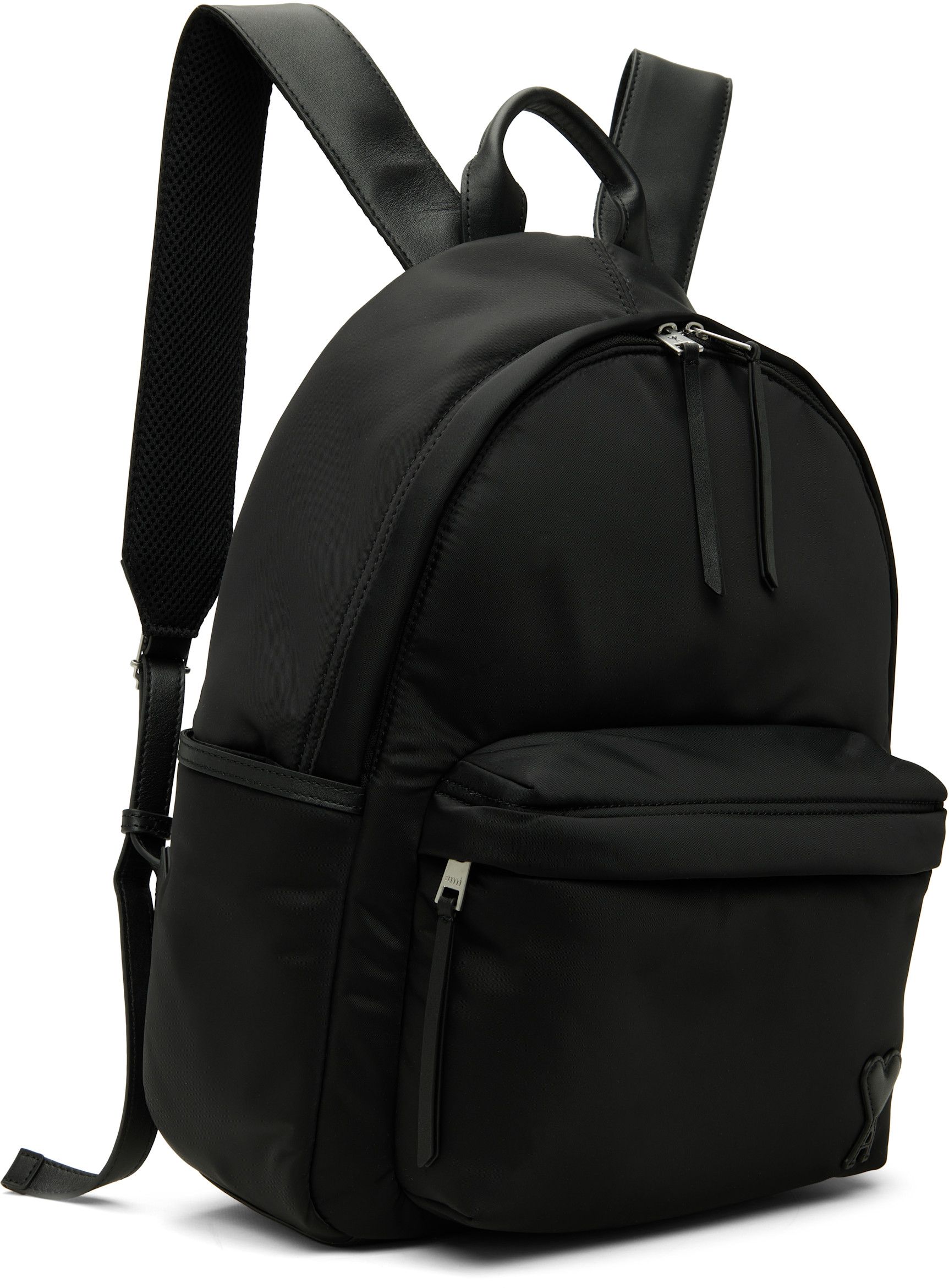 AMI Paris: Black Marcel Backpack | SSENSE Canada