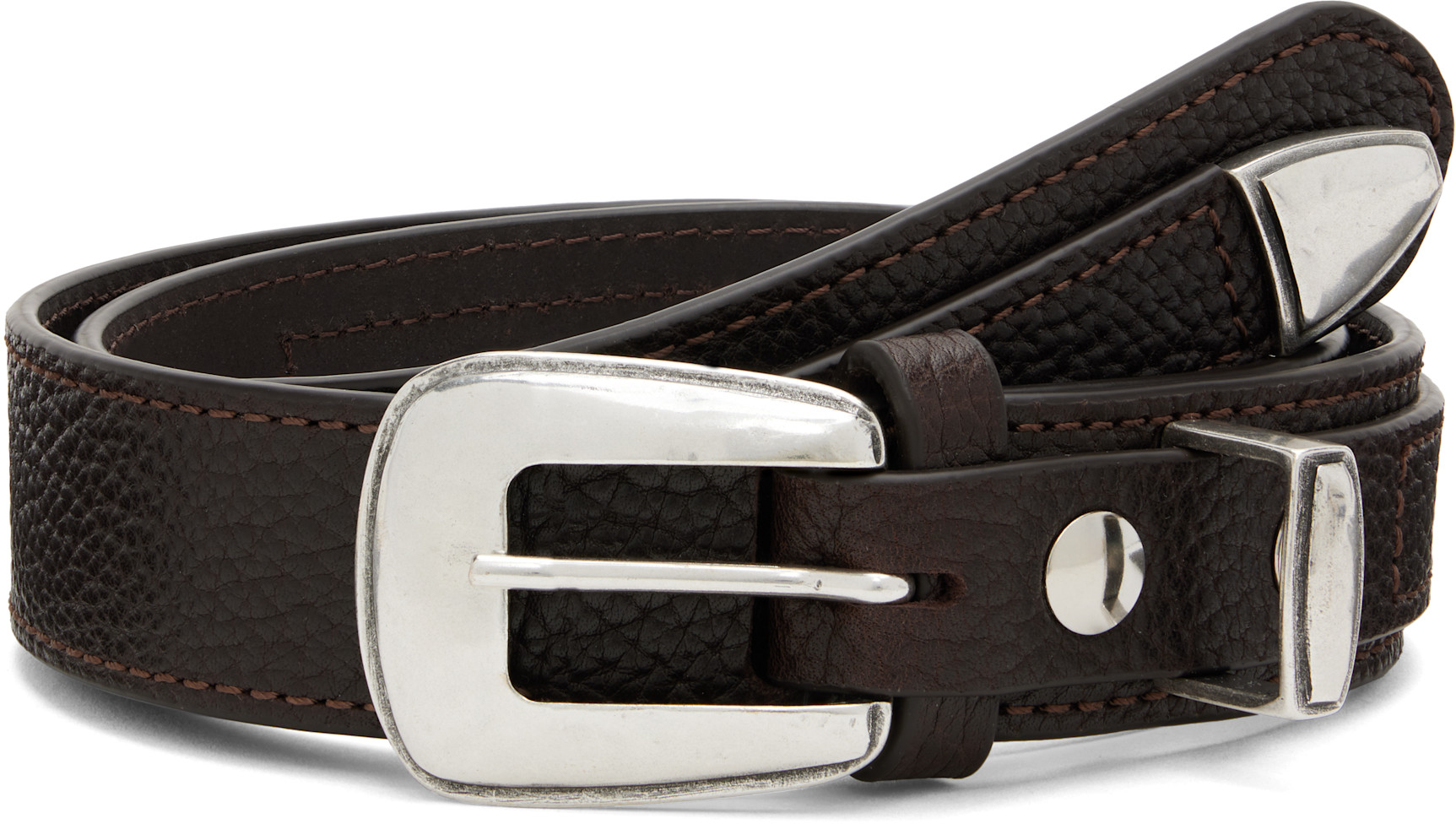 LEMAIRE: Brown Minimal Western Belt | SSENSE Canada