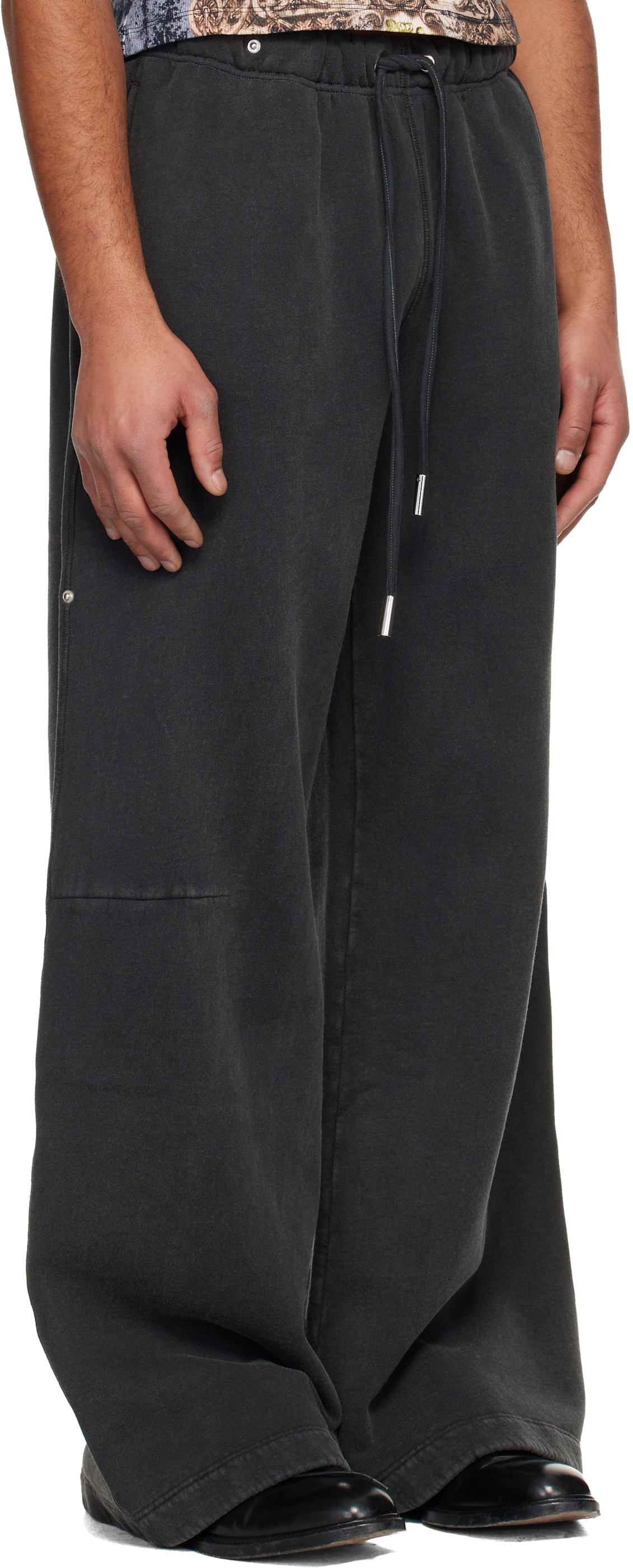 Jean Paul Gaultier: Gray Washed Laurier Stamp Jogging Sweatpants