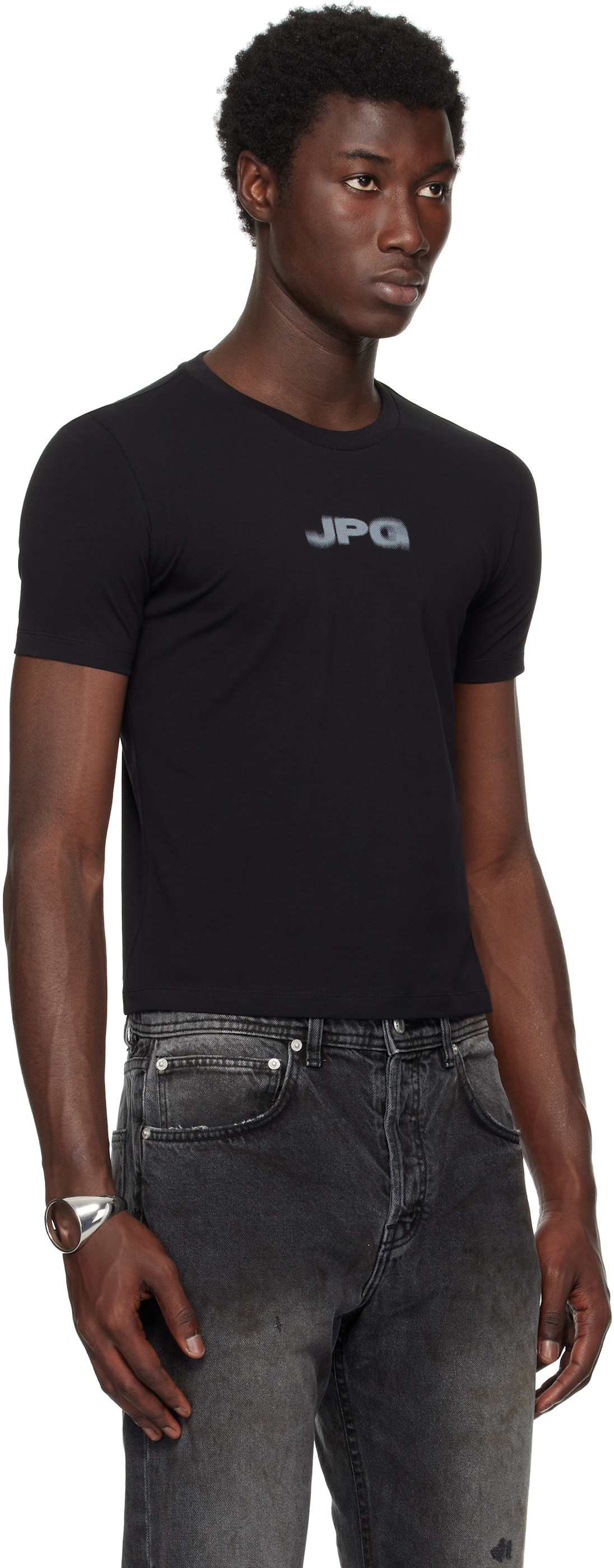 Jean Paul Gaultier: Black 'The JPG' Baby T-shirt | SSENSE