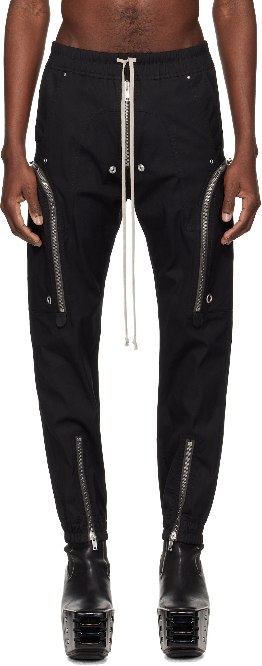 Rick Owens: ブラック Temple Bauhaus カーゴパンツ | SSENSE 日本