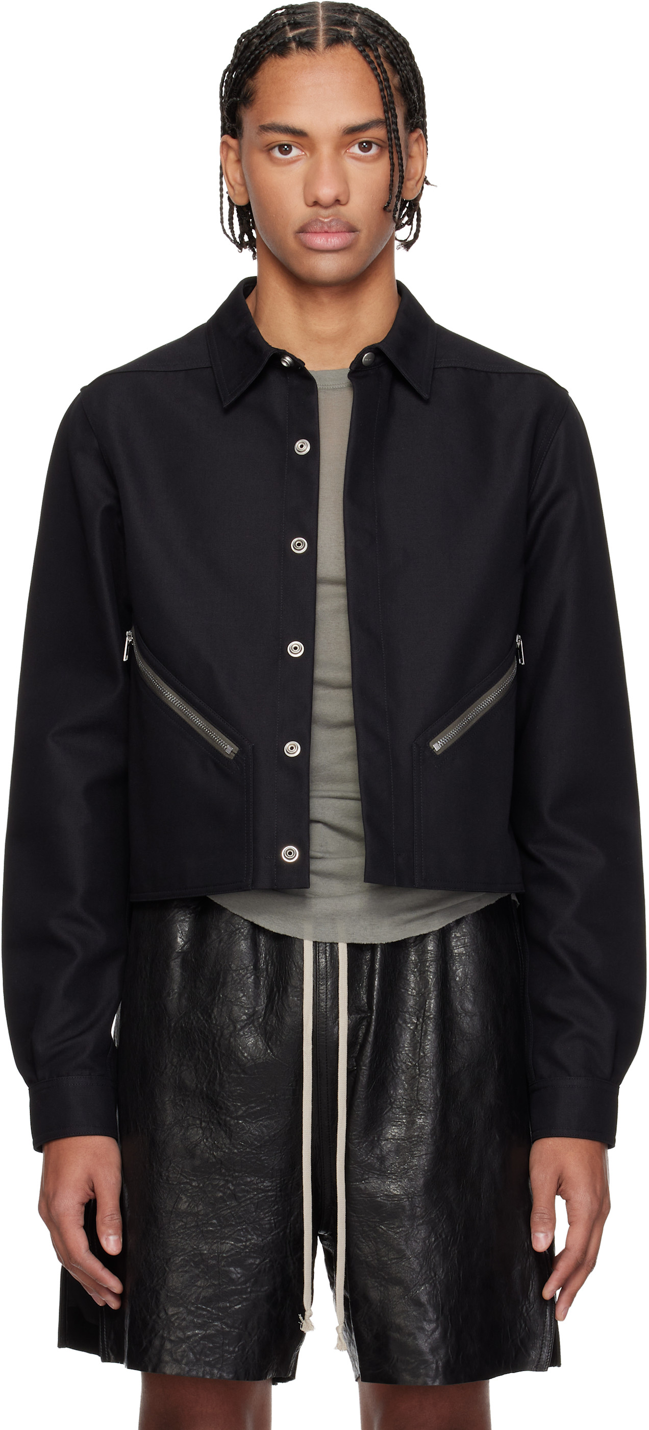 Rick Owens: ブラック Temple Tour Alice シャツ | SSENSE 日本