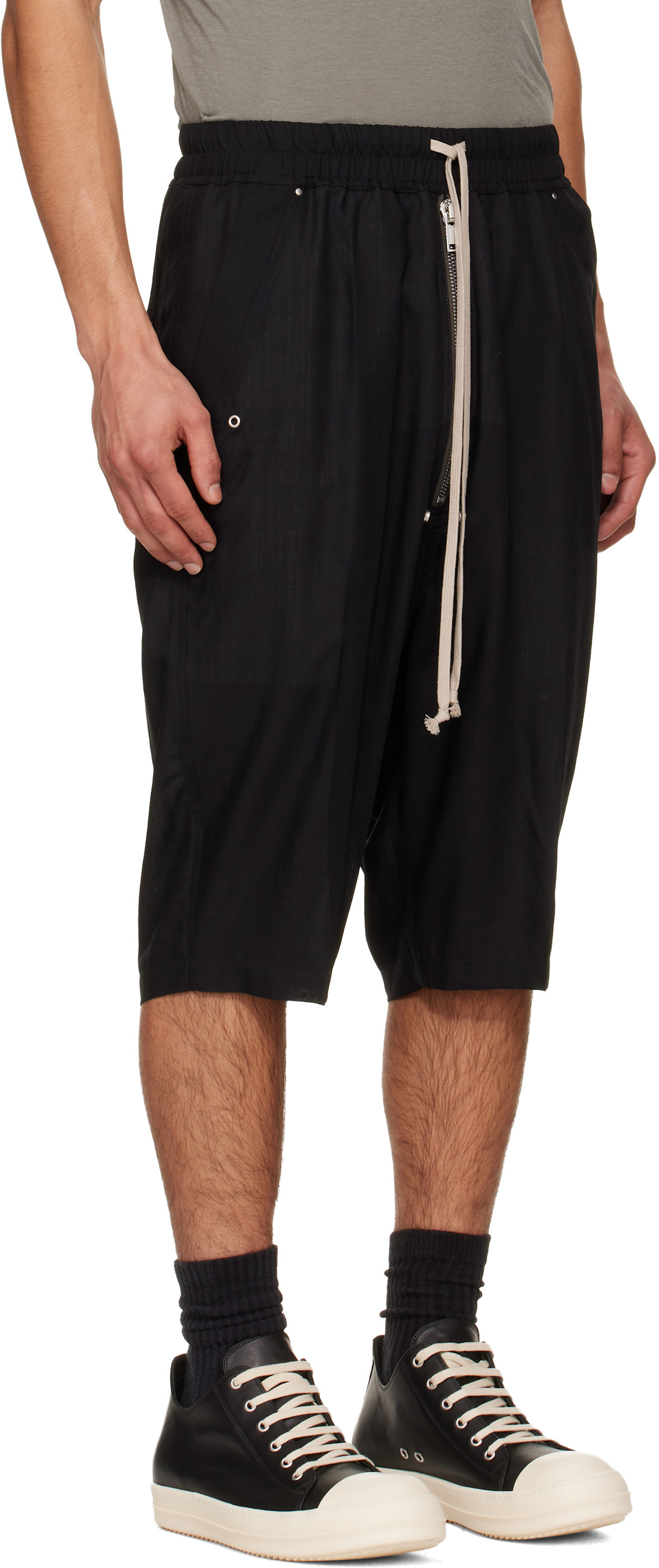 Rick Owens: ブラック Temple Bela Pods ショートパンツ | SSENSE 日本