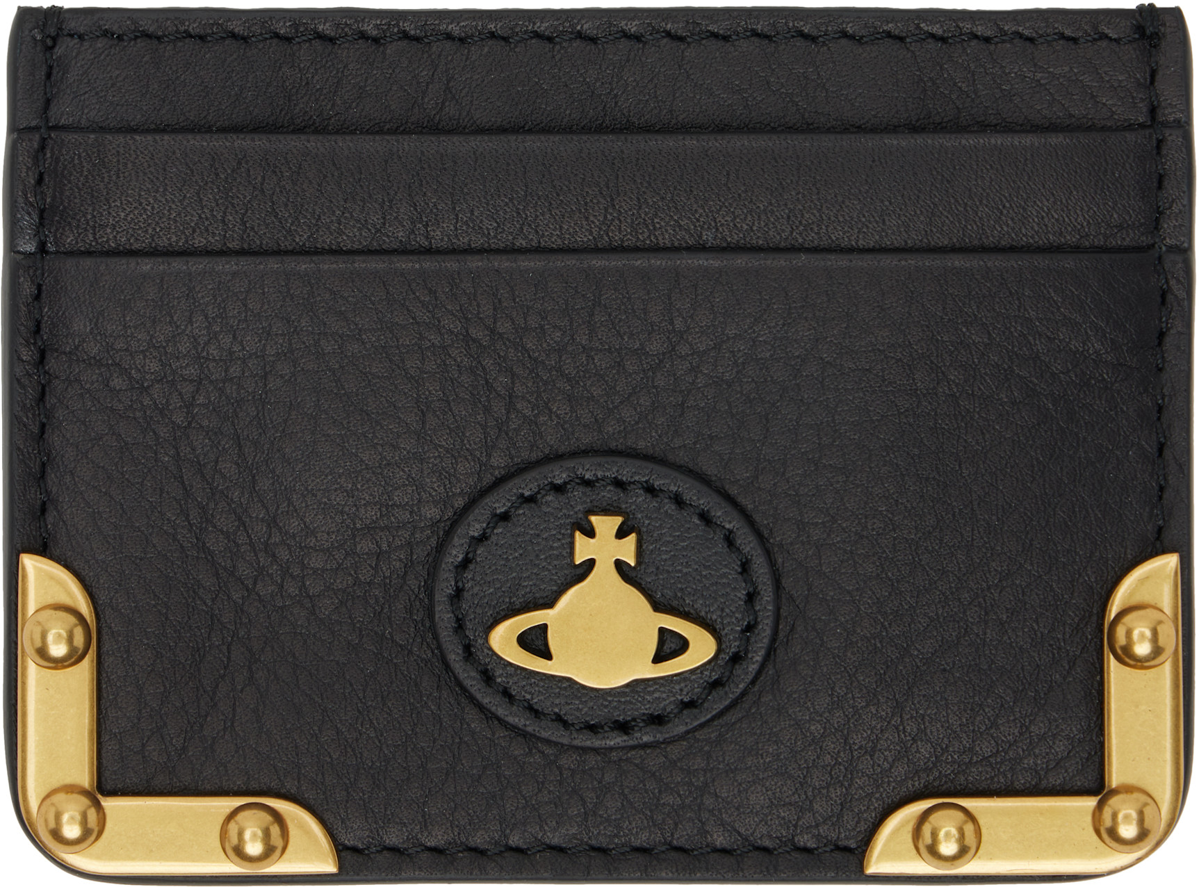 Vivienne Westwood: Black Flat Orb Card Holder | SSENSE