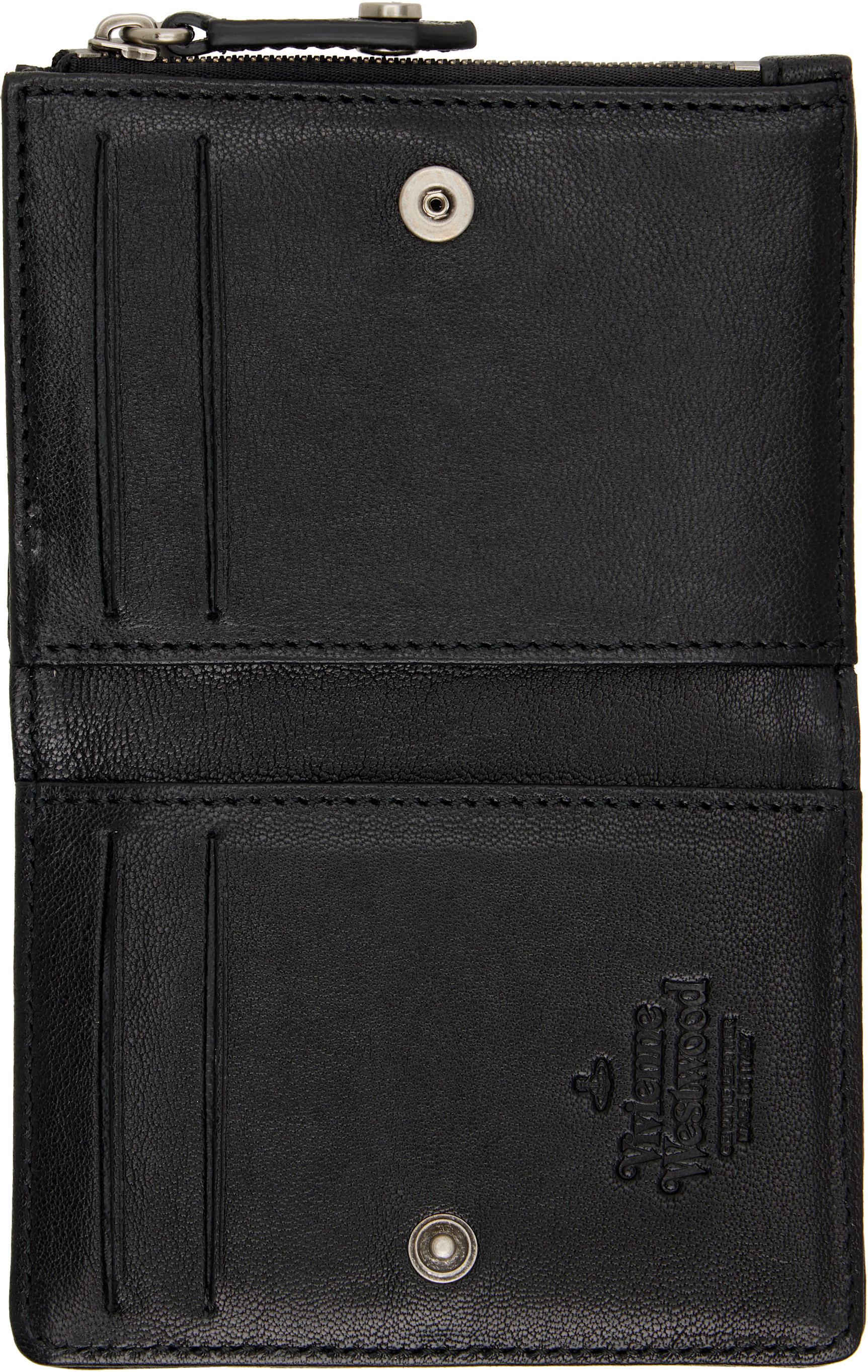 Vivienne Westwood: Black Slim Flap Card Holder | SSENSE